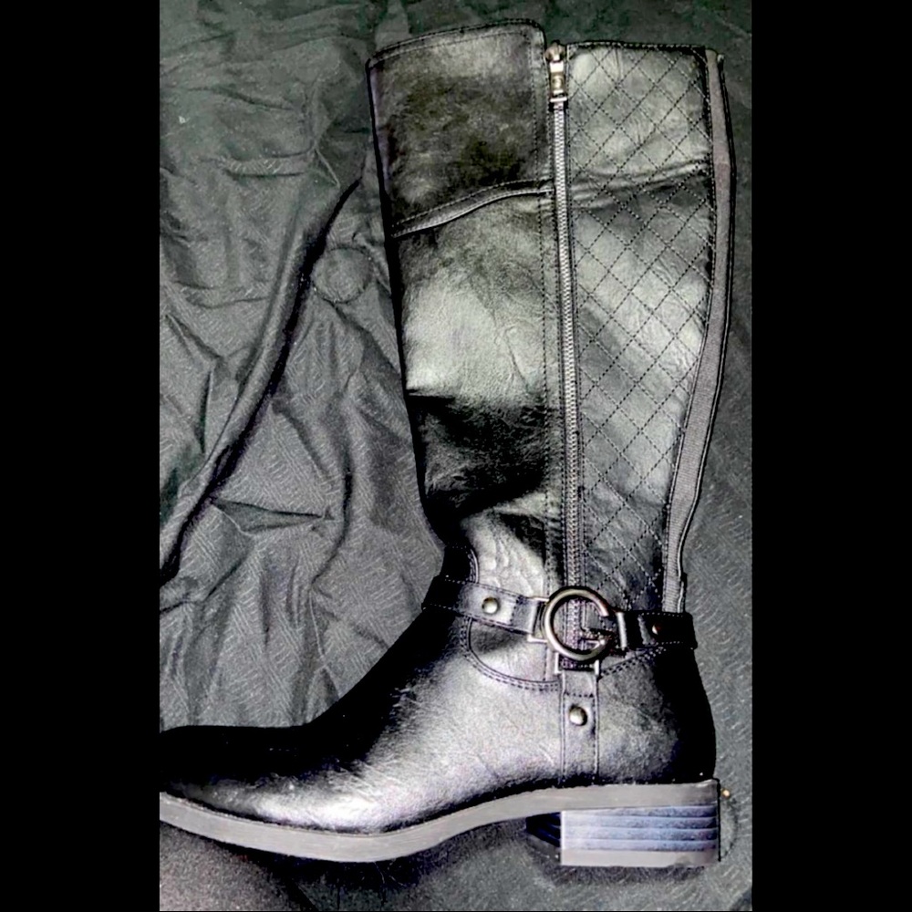 G by Guess Black Leather Boots